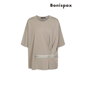 보니스팍스 본사직영 라운드넥 밑단 지퍼장식 티셔츠-BB38TS250
