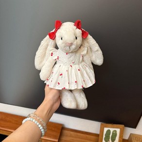 인형옷 드레스 젤리캣 옷 봉제인형 30cm 의류, (옷만) 31cm 보니 래빗 / 해적 개 / 28cm, 드레스 + 리본 2개, 1개