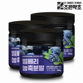 조은약초 빌베리 농축 분말 가루 파우더 대용량 300g x 3, 3개