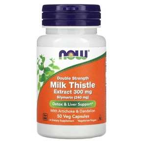 나우푸드 밀크씨슬 더블 스트렝쓰 300mg 50정 밀크시슬 실리마린 Milk Thistle, 1개