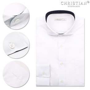 크리스챤 남자 폴리혼방 무지 긴소매 정장셔츠 CR53 (white)