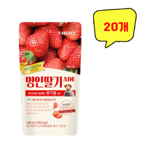 명인딸기 에이드 파우치음료 230ml, 20개