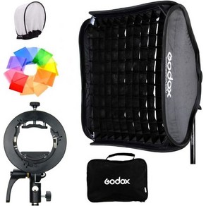 GODOX 고독스 S2 스피드라이트 브래킷 32 x 80cm 소프트박스 그리드 키트 고독스용 보웬스 마운트 포 V1 AD200Pro AD200 AD400Pro V860II 시리즈