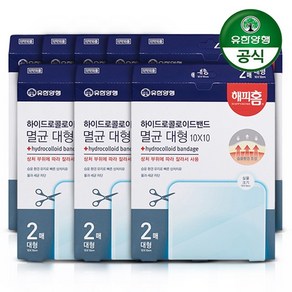 [유한양행]해피홈 하이드로콜로이드 멸균 습윤밴드 대형밴드 2매 x 8개총 16매, 8개