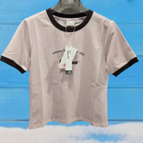 [25년 여름신상]뉴발란스 WOMEN 링거 반팔티(SLIM FIT) NBNEF2W512 스포티 어반 라운드 레터링 티셔츠