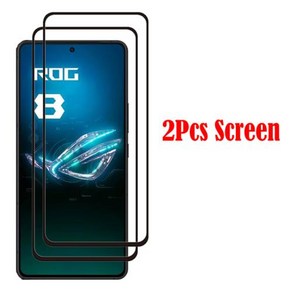 아수스 ROG 폰 8 프로용 풀 커버 풀 접착제 강화 유리 화면 보호기 카메라 필름, 없음, 4) 2Pcs Sceen - Fo Rog 8 Po, 2개