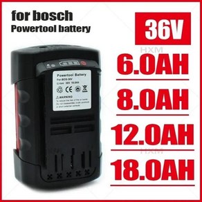 대용량 리튬 이온 배터리 Bosch BAT810 BAT836 BAT840 GBH36V-Li 전동 공구 교체 배터리 36V 18000mAh, 04 1PCS 12000mAh, 1개