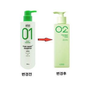 [BH] 아모스 퓨어스마트 샴푸 500ml 산뜻한 타입 유분 비듬완화 두피케어, 1개, 500g