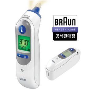 [A/S가능] 최신형 브라운 체온계 정품 국내 A/S 6525KO + 건전지2개 +필터 21개 포함+ led 조명 고막 귀 아기, 1세트