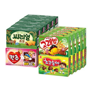 롯데 칸쵸 54g+씨리얼 초코 42g+초코송이 50g+고래밥 46gx각5개(총20개), 20개