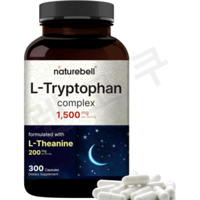 네이처벨 L 트립토판 1500mg L 테아닌 200mg 300캡슐 수면 세로토닌 L T, 300정, 1개