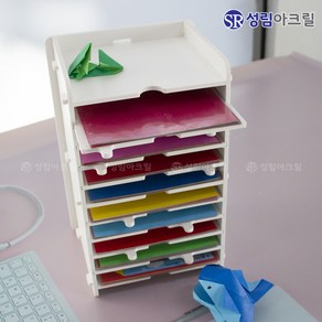 성림아크릴 국산 DIY 대용량 색종이 진열대 투명 아크릴 정리대 컬러별 쉬운 정리대 케이스, DIY 색종이 정리함 [ART DIY]