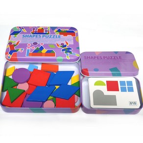 Shapes Puzzle Puple/ 모양퍼즐 그림 알파벳 조각맞추기 놀이학습완구 지능개발교구 어린이선물, 1개