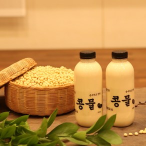 [순진식품] 순수하고 진한 백태 콩물 (국내산 콩 100%), 2개, 500ml