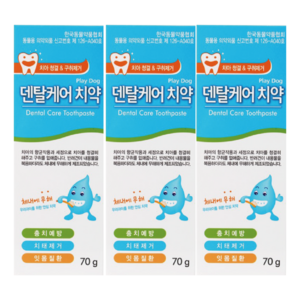 플레이도그 덴탈케어 치약, 3개, 70g