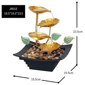 실내 탁상용 미니 분수 물멍 lotus leaf tabletop Fountains zen 요가 명상 폭포 자연 바위와 따뜻한 노란색 빛 거실 장식 인공폭포 실내분수대, 없음