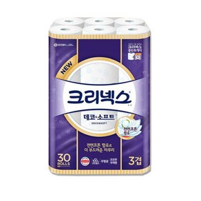 크리넥스 데코앤소프트 천연펄프 3겹 고급롤화장지