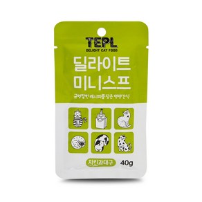 테플 딜라이트 미니스프 고양이간식, 치킨과 대구, 40g, 1개