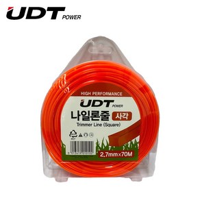 UDT 예초기 악세사리 2.7mm - 70M 사각형 나일론줄, 1개