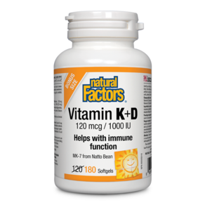 Natual Factos 비타민 K+D 영양제 Vitamin K+D 120 mcg 1000 IU 180정, 1개