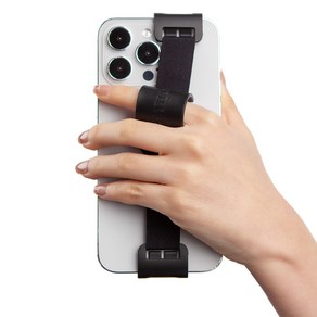 윌비 클립온 핑거 패드 (15.5 - 16cm 용) 핸드폰 이북리더기 핸드 스트랩, 블랙, 1개