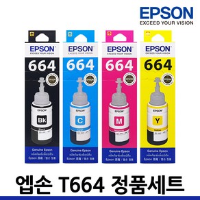 엡손 정품잉크 T664670, 검정, 청록, 노랑, 진홍, 1세트