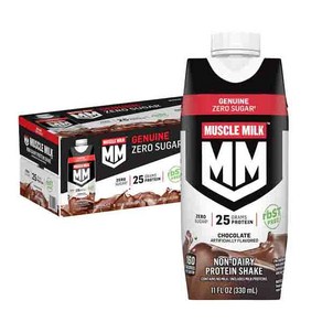 머슬밀크 제뉴인 프로틴 쉐이크 초콜릿맛 330ml 18팩 Muscle Milk Genuine Potein Shake Chocolate 11 fl oz 18-count, 18개