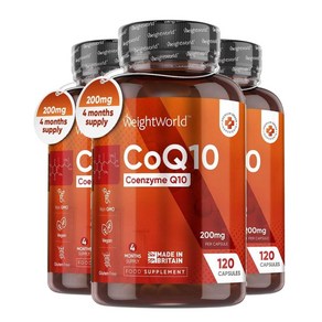 웨이트월드 비건 CoQ10 코엔자임 큐텐 200mg, 3개, 120정