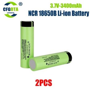 손전등 배터리용 리튬 충전식 배터리 NCR18650B 37v 3400mah 18650 100 신제품, 2개