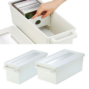 이노마타 DVD CD 만화책 수납 정리함, 화이트, 1개