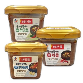 해찬들 된장찌개양념 450g x3 청양초+차돌+바지락꽃게, 3개