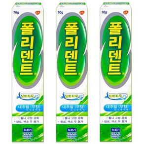 폴리덴트 의치부착재 틀니접착제 후레쉬민트 70g x3개, 3개