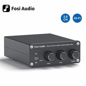 Fosi Audio TB10A TPA3116D2 스테레오 앰프 수신기 2 채널 미니 HiFi 파워 앰프 오디오 홈 스피커 베이스 트레블