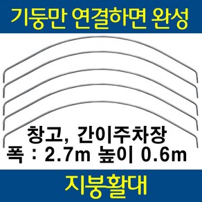 선진팜테크 270x60cm 22파이 지붕활대 5개(22-22 연결봉 포함) 지붕 활대 창고 주차장 농막 그늘막 정원아치 조립식 미니 비닐하우스 자재, 5개