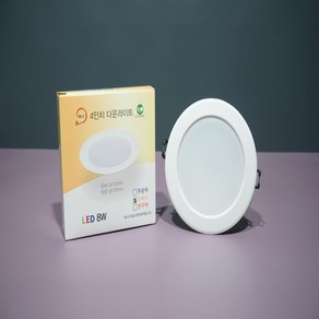 더쎈 LED 에코 다운라이트 3인치7W 4인치10W 플리커프리 할로겐 전구 주백 주광 전주백, 주백색, 1개