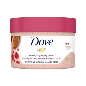 Dove 매끄럽고 부드러운 피부를 위한 스크럽 석류 및 시어 버터 바디 스크럽은 각질 제거 및 지속적인 영양 제공 297.7g(10.5온스)