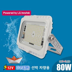 LED투광기80W DC12V 베터리바로사용 무극성, 1개