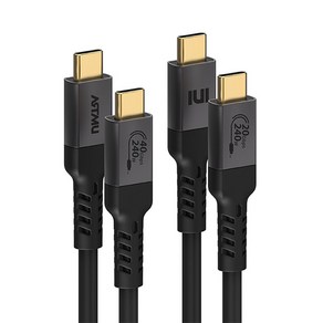 USB-IF 인증 USB4 240W 5A C타입 PD 케이블 2m, USB4_240W_20Gbps-메탈블랙2m, 1개