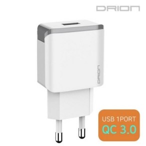 [드리온]가정용 USB 1포트 QC3.0 충전기(케이블 미포함) [머선129], 화이트, 상세페이지 참조, 1개