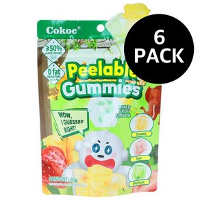 코콕 젤리 혼합 과일 Cokoc Peelable Gummies Mixed Fuit, 6개, 60g