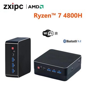 미니 컴퓨터 게이밍 PC 데스크탑 게임용 AMD Ryzen7 5700U 4800H 5800H 포켓 듀얼 HDMI LAN WIFI6 BT52 프로 NUC 사무실 책상 DDR4 NVM, 없음, 없음, 3) WiFi 6 NO RAM NO SSD  AMD R, 6) WiFi 6 NO RAM NO SSD-AMD Ry