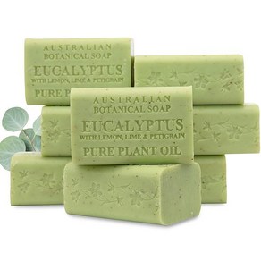 오스트레일리안 보태니컬 솝 유칼립투스 레몬 라임 페티그레인 바 비누 187g 8개 Austalian Botanical Soap Eucalyptus with Lemon Lime