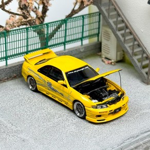 1:64 닛산 NISSAN R33 GTR 400R 자동차 다이캐스트 모델 피규어 모형, 한국, 옐로, 1개