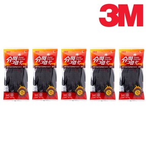 3M장갑 슈퍼그립 핫 혹한기용 안전작업반코팅장갑, 5개, 그레이 S