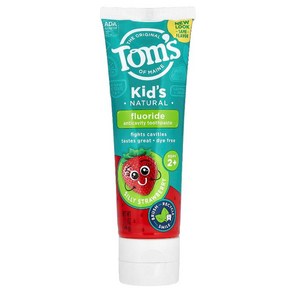 Toms of Maine 어린이용 천연 불소 충치 예방 치약 만 2세 이상 딸기 향 144G 5.1OZ)