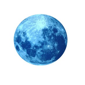 로이윙 Moon 달 인테리어 야광 형광 데코 스티커, 블루문