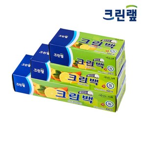 크린랲 크린백 100매X3개 총 300매 미니+중+대+은사수세미, 1세트