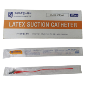 가주 석션카테터 8FR 흡인카테터 LATEX SUCTION CATHETER 흡입용튜브카테터, 1개