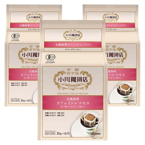 오가와커피 카페인리스 모카 드립 커피, 3개, 10g, 6개입