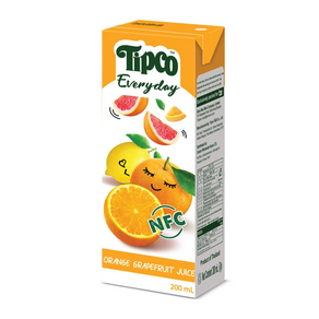 TIPCO 오렌지자몽착즙주스 200ml x 24개, 48개